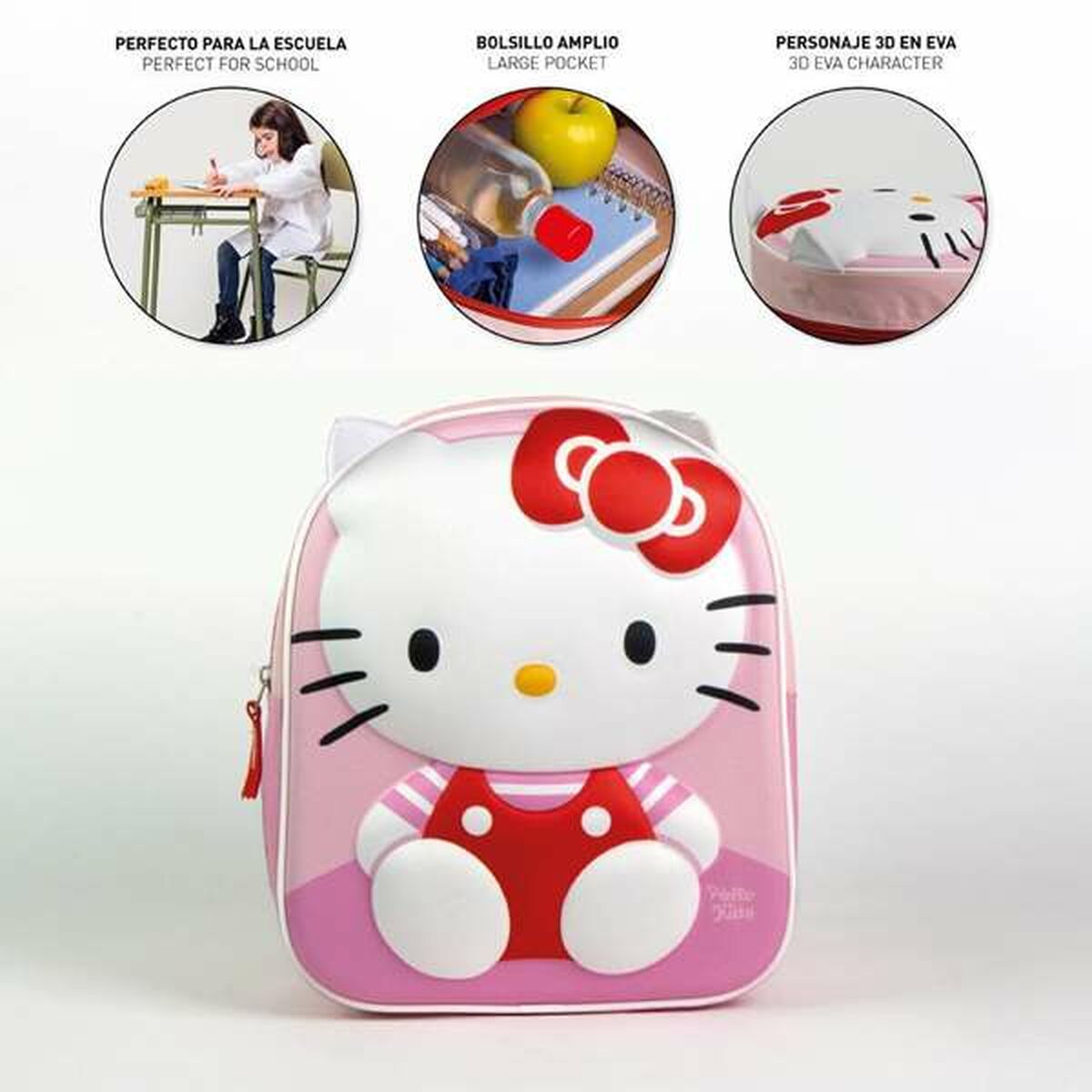Skolryggsäck Hello Kitty Rosa-Kontor och Kontorsmaterial, Skol- och utbildningsmaterial-Hello Kitty-peaceofhome.se