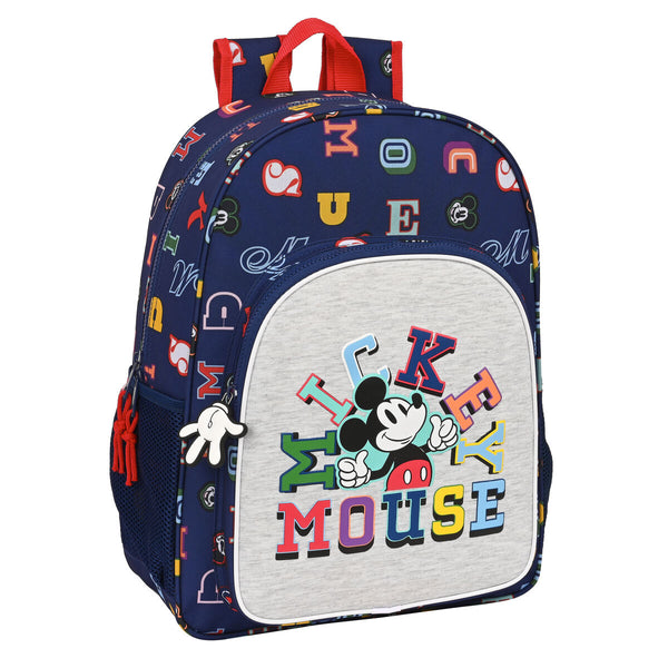 Skolryggsäck Mickey Mouse Only One Marinblå 33 x 42 x 14 cm-Kontor och Kontorsmaterial, Skol- och utbildningsmaterial-Mickey Mouse-peaceofhome.se