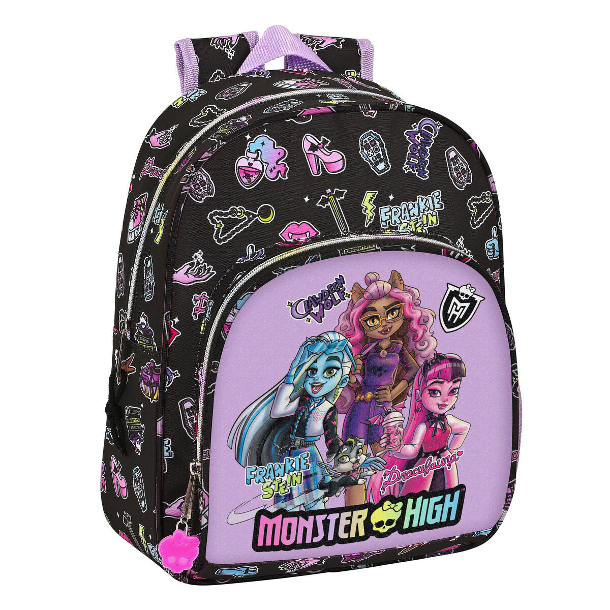 Skolryggsäck Monster High Creep Svart 28 x 34 x 10 cm-Kontor och Kontorsmaterial, Skol- och utbildningsmaterial-Monster High-peaceofhome.se