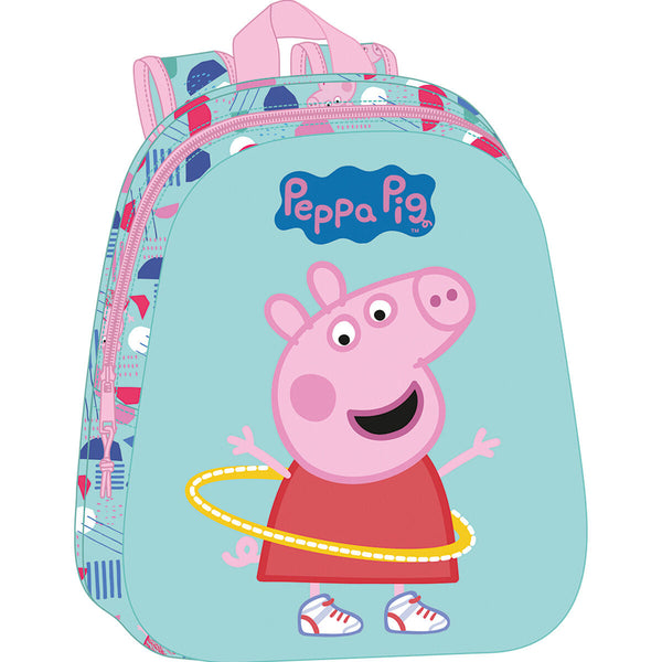 Skolryggsäck Peppa Pig Grön Rosa 27 x 33 x 10 cm-Kontor och Kontorsmaterial, Skol- och utbildningsmaterial-Peppa Pig-peaceofhome.se