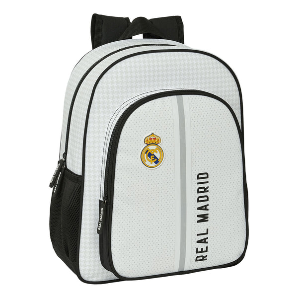 Skolryggsäck Real Madrid C.F. 24/25 Vit Grå 32 x 38 x 12 cm-Kontor och Kontorsmaterial, Skol- och utbildningsmaterial-Real Madrid C.F.-peaceofhome.se