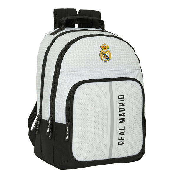 Skolryggsäck Real Madrid C.F. 24/25 Vit Grå 32 x 42 x 16 cm-Kontor och Kontorsmaterial, Skol- och utbildningsmaterial-Real Madrid C.F.-peaceofhome.se