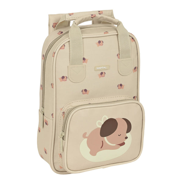 Skolryggsäck Safta Puppy 20 x 28 x 8 cm Beige-Kontor och Kontorsmaterial, Skol- och utbildningsmaterial-Safta-peaceofhome.se