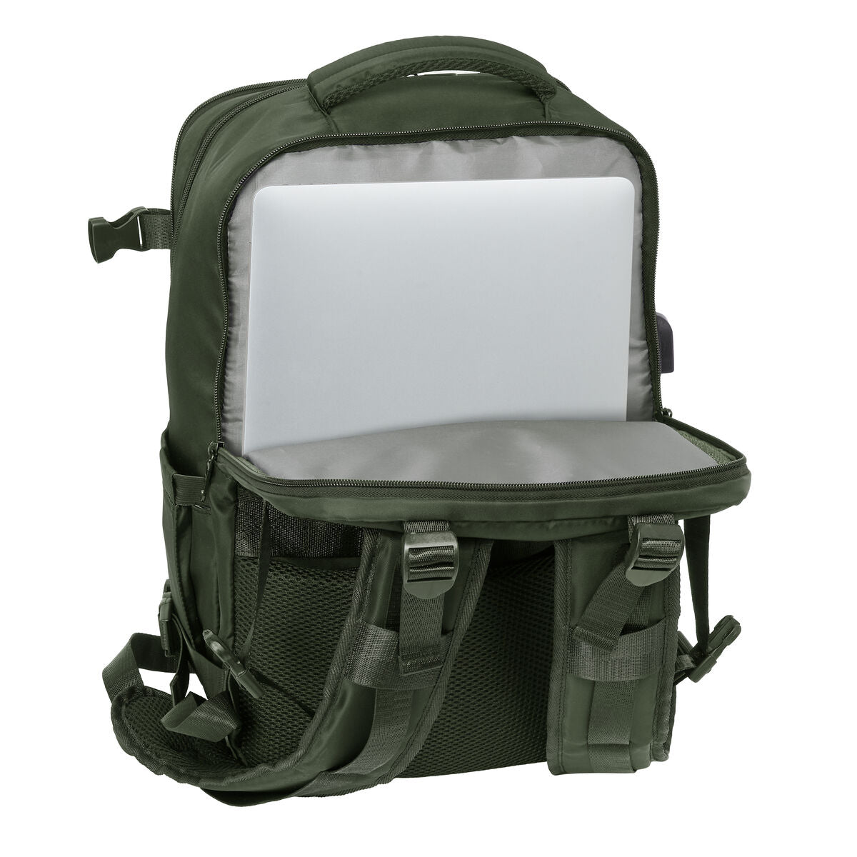 Skolryggsäck Safta Verde Armégrön-Kontor och Kontorsmaterial, Skol- och utbildningsmaterial-Safta-peaceofhome.se