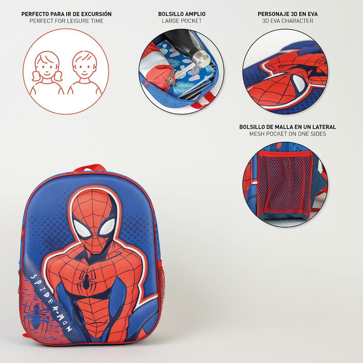 Skolryggsäck Spider-Man Blå 25 x 31 x 10 cm-Kontor och Kontorsmaterial, Skol- och utbildningsmaterial-Spider-Man-peaceofhome.se