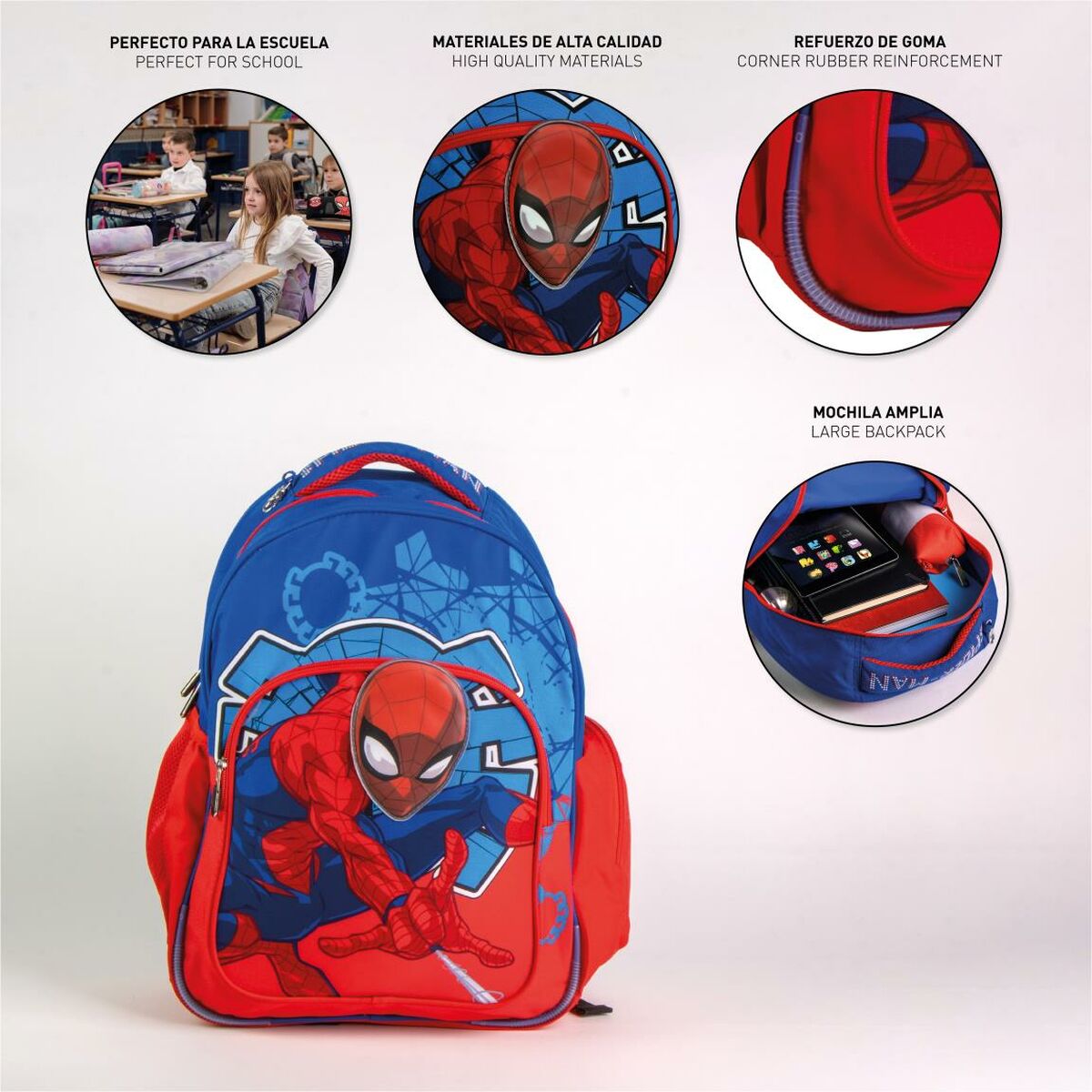 Skolryggsäck Spider-Man Blå 32 x 5,5 x 45 cm-Kontor och Kontorsmaterial, Skol- och utbildningsmaterial-Spider-Man-peaceofhome.se