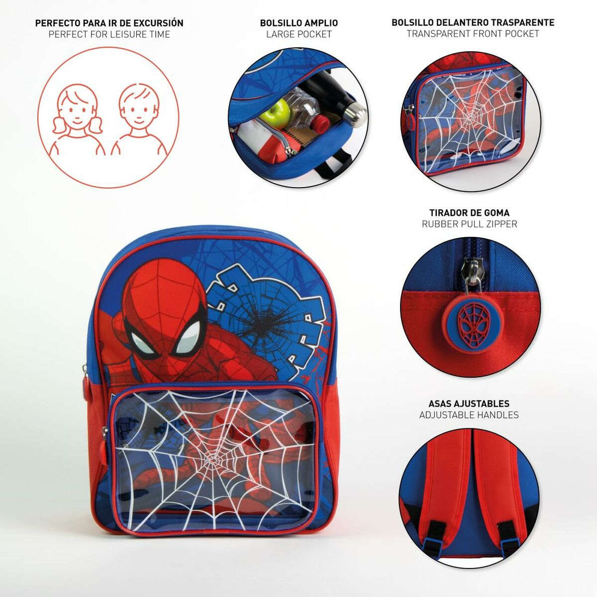 Skolryggsäck Spider-Man Mörkblå 25 x 31 x 14 cm-Kontor och Kontorsmaterial, Skol- och utbildningsmaterial-Spider-Man-peaceofhome.se