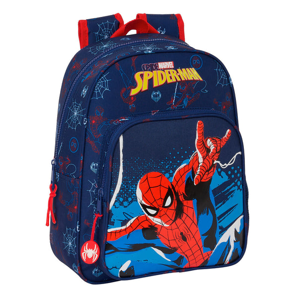 Skolryggsäck Spider-Man Neon Marinblå 27 x 33 x 10 cm-Kontor och Kontorsmaterial, Skol- och utbildningsmaterial-Spider-Man-peaceofhome.se