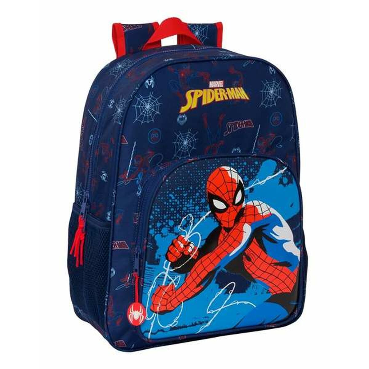 Skolryggsäck Spider-Man Neon Marinblå 33 x 42 x 14 cm-Kontor och Kontorsmaterial, Skol- och utbildningsmaterial-Spider-Man-peaceofhome.se