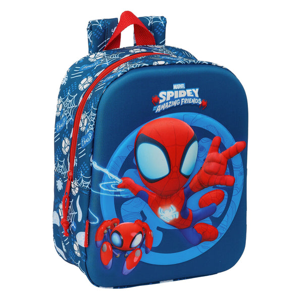 Skolryggsäck Spider-Man Röd Marinblå 22 x 27 x 10 cm 3D-Kontor och Kontorsmaterial, Skol- och utbildningsmaterial-Spider-Man-peaceofhome.se