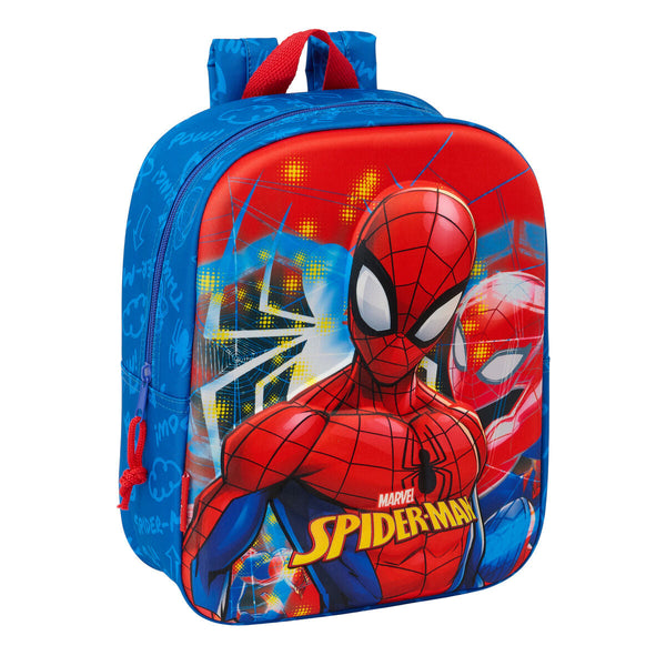 Skolryggsäck Spider-Man Röd Marinblå 22 x 27 x 10 cm 3D-Kontor och Kontorsmaterial, Skol- och utbildningsmaterial-Spider-Man-peaceofhome.se