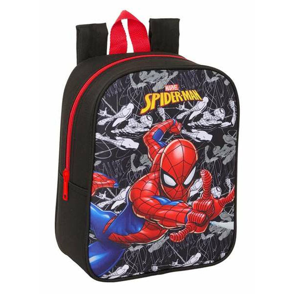 Skolryggsäck Spider-Man Svart Röd 22 x 27 x 10 cm-Kontor och Kontorsmaterial, Skol- och utbildningsmaterial-Spider-Man-peaceofhome.se