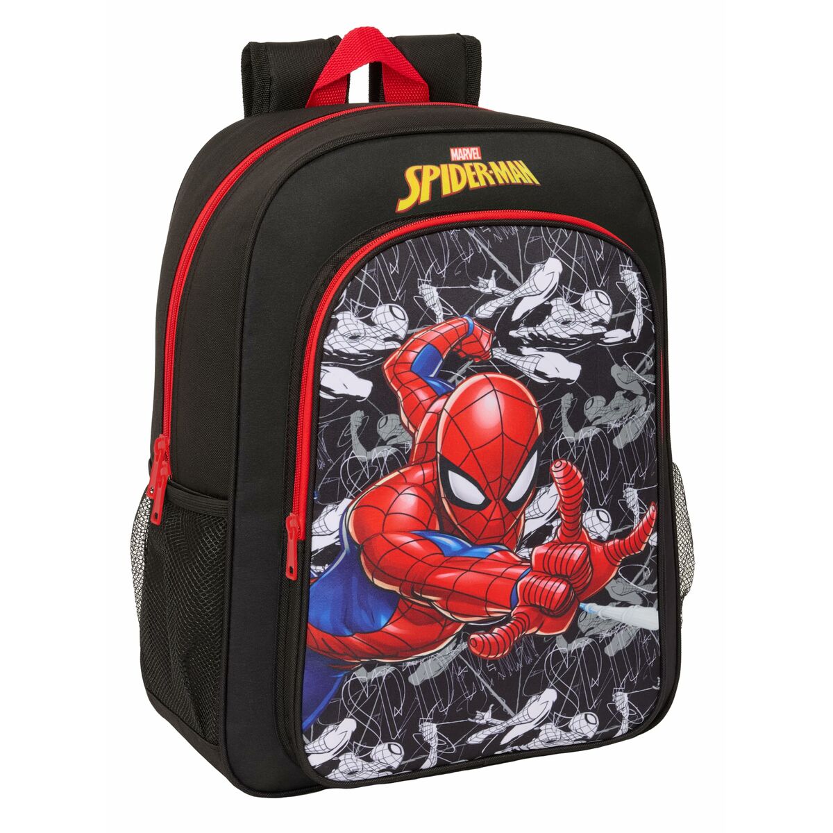 Skolryggsäck Spider-Man Svart Röd 33 x 42 x 14 cm-Kontor och Kontorsmaterial, Skol- och utbildningsmaterial-Spider-Man-peaceofhome.se