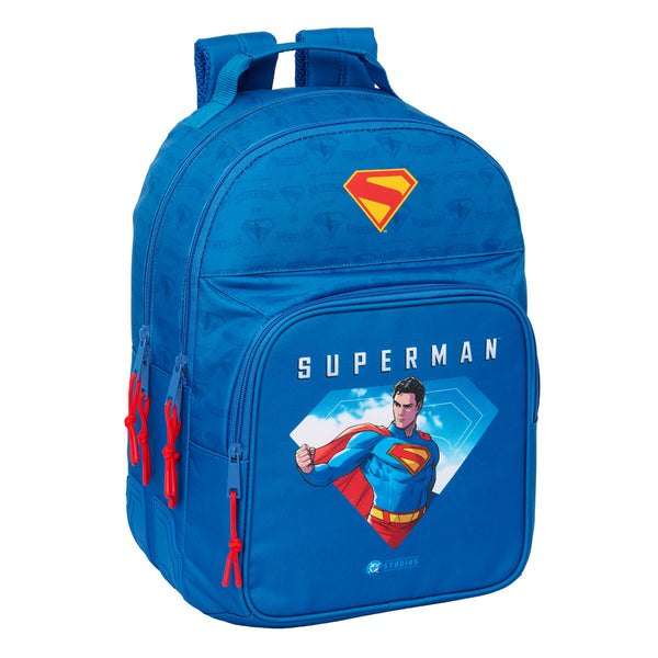 Skolryggsäck Superman Blå 32 x 42 x 15 cm-Kontor och Kontorsmaterial, Skol- och utbildningsmaterial-Superman-peaceofhome.se