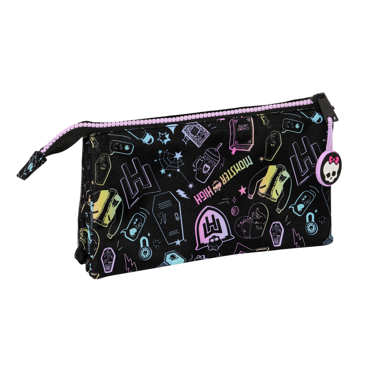 Skolväska Monster High Svart 22 x 12 x 3 cm-Kontor och Kontorsmaterial, Skol- och utbildningsmaterial-Monster High-peaceofhome.se