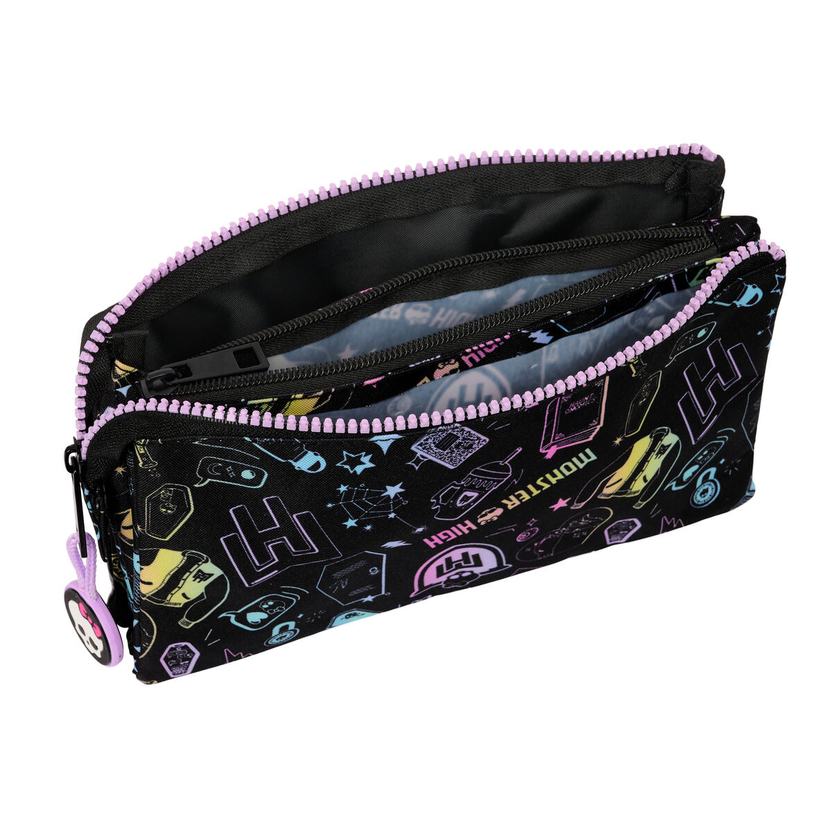 Skolväska Monster High Svart 22 x 12 x 3 cm-Kontor och Kontorsmaterial, Skol- och utbildningsmaterial-Monster High-peaceofhome.se