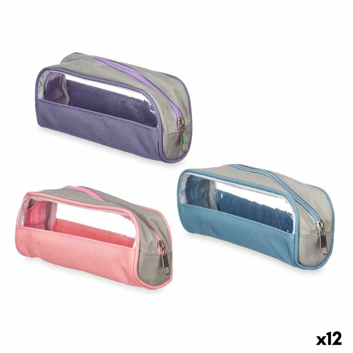 Skolväska Pincello 444 444 Blå Purpur Rosa Transparent 23 x 5,5 x 8 cm (12 antal)-Kontor och Kontorsmaterial, Skol- och utbildningsmaterial-Pincello-peaceofhome.se