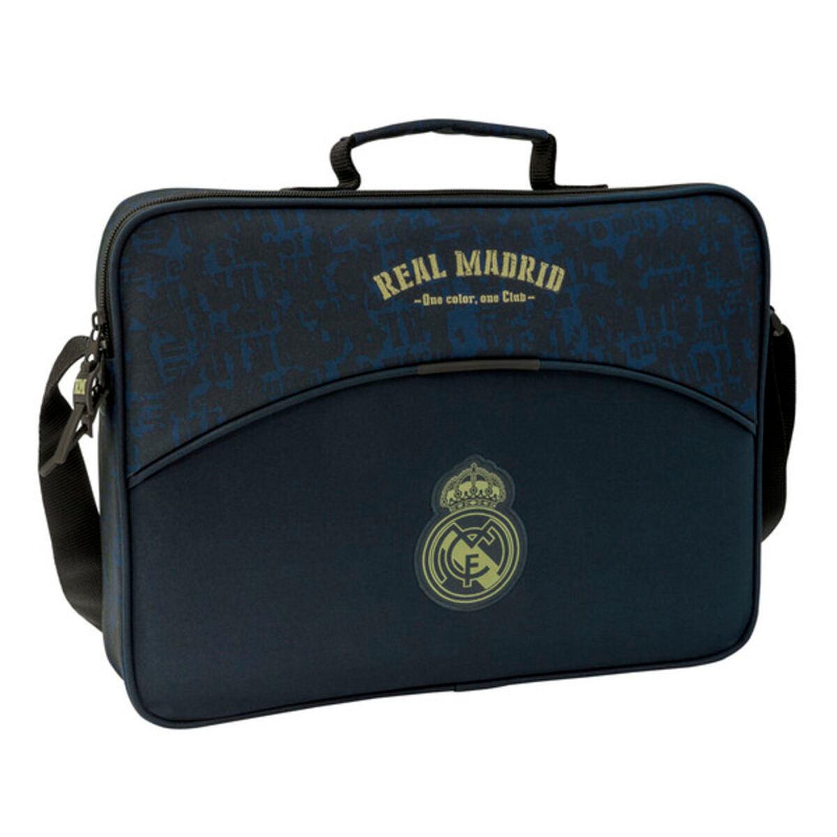 Skolväska Real Madrid C.F. Marinblå (38 x 28 x 6 cm)-Kontor och Kontorsmaterial, Skol- och utbildningsmaterial-Real Madrid C.F.-peaceofhome.se