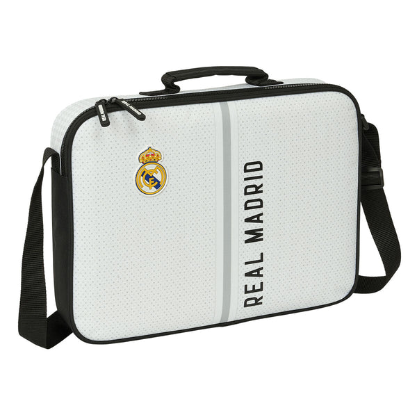 Skolväska Real Madrid C.F. Vit Grå 38 x 28 x 6 cm-Kontor och Kontorsmaterial, Skol- och utbildningsmaterial-Real Madrid C.F.-peaceofhome.se