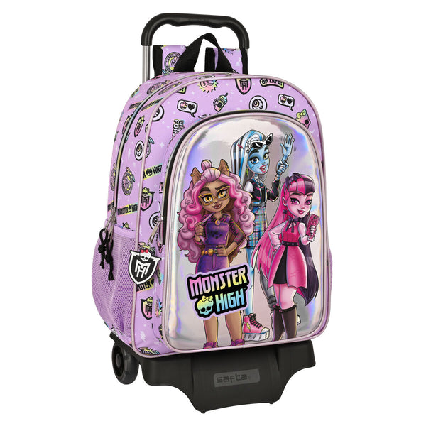 Skolväska med hjul Monster High Best boos Lila 33 x 42 x 14 cm-Kontor och Kontorsmaterial, Skol- och utbildningsmaterial-Monster High-peaceofhome.se
