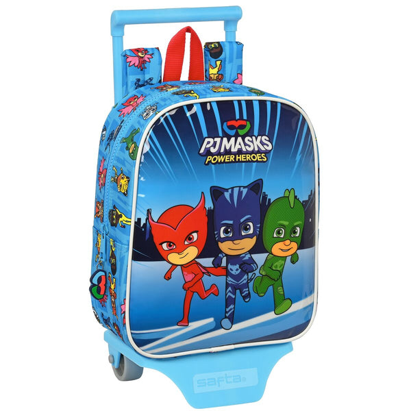 Skolväska med hjul PJ Masks Blå 22 x 27 x 10 cm-Kontor och Kontorsmaterial, Skol- och utbildningsmaterial-PJ Masks-peaceofhome.se