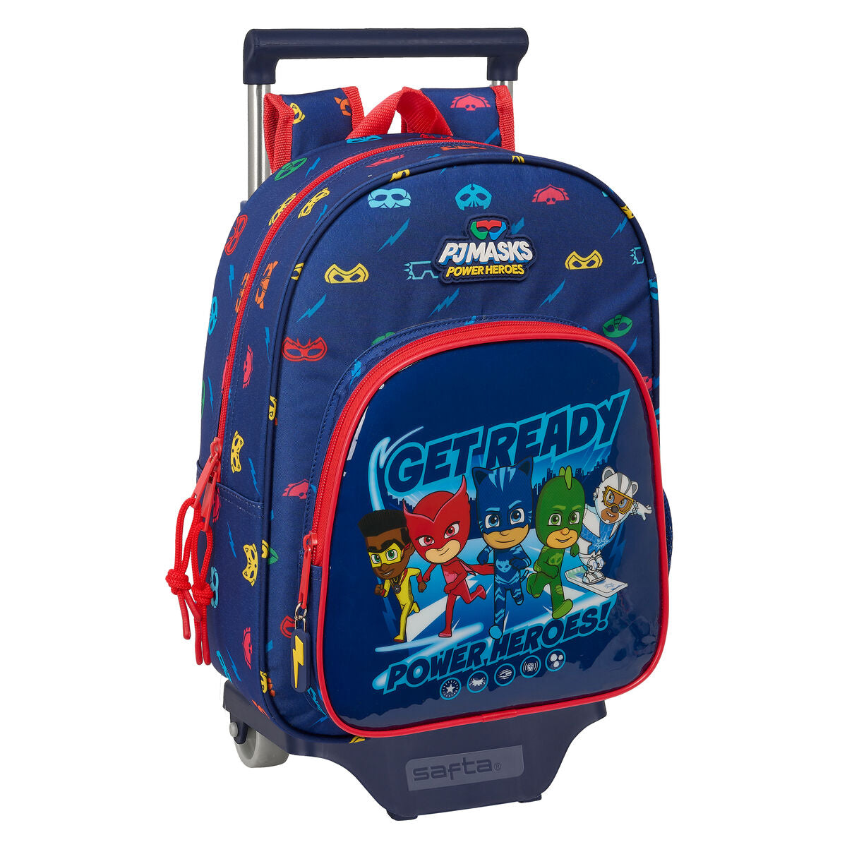 Skolväska med hjul PJ Masks Ready Marinblå 26 x 34 x 11 cm-Kontor och Kontorsmaterial, Skol- och utbildningsmaterial-PJ Masks-peaceofhome.se