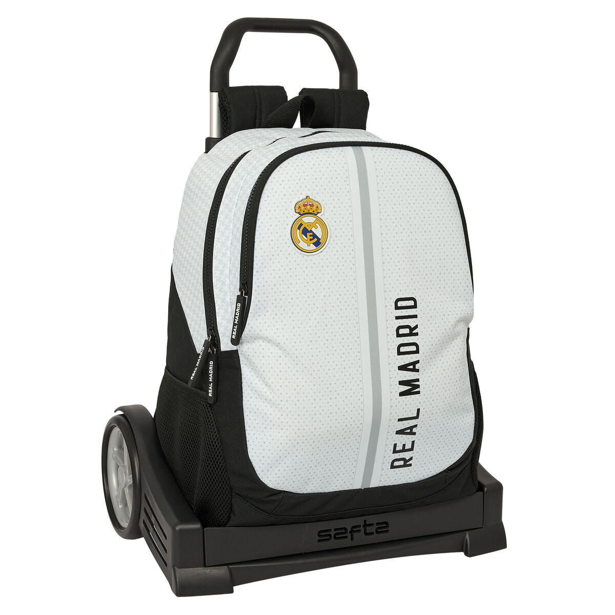 Skolväska med hjul Real Madrid C.F. 24/25 Vit Grå 32 x 44 x 16 cm-Kontor och Kontorsmaterial, Skol- och utbildningsmaterial-Real Madrid C.F.-peaceofhome.se