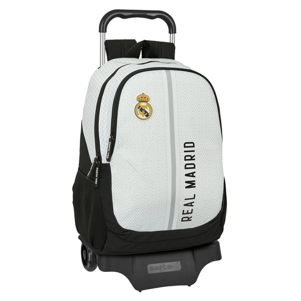 Skolväska med hjul Real Madrid C.F. 24/25 Vit Grå 32 x 44 x 16 cm-Kontor och Kontorsmaterial, Skol- och utbildningsmaterial-Real Madrid C.F.-peaceofhome.se