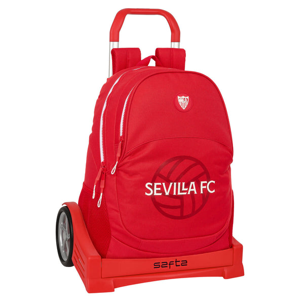 Skolväska med hjul Sevilla Fútbol Club Röd 32 x 44 x 16 cm-Kontor och Kontorsmaterial, Skol- och utbildningsmaterial-Sevilla Fútbol Club-peaceofhome.se