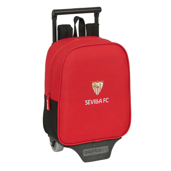 Skolväska med hjul Sevilla Fútbol Club Svart Röd 22 x 27 x 10 cm-Kontor och Kontorsmaterial, Skol- och utbildningsmaterial-Sevilla Fútbol Club-peaceofhome.se