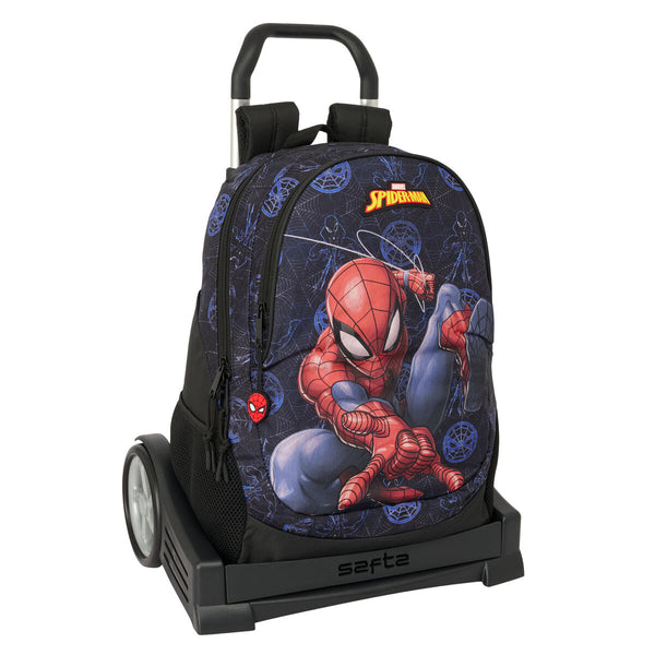 Skolväska med hjul Spider-Man Attack Svart 32 x 44 x 16 cm-Kontor och Kontorsmaterial, Skol- och utbildningsmaterial-Spider-Man-peaceofhome.se