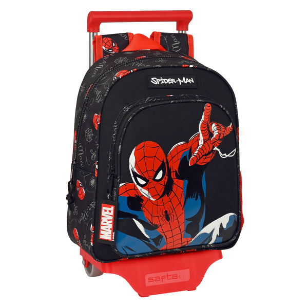 Skolväska med hjul Spider-Man Hero Svart 27 x 33 x 10 cm-Kontor och Kontorsmaterial, Skol- och utbildningsmaterial-Spider-Man-peaceofhome.se