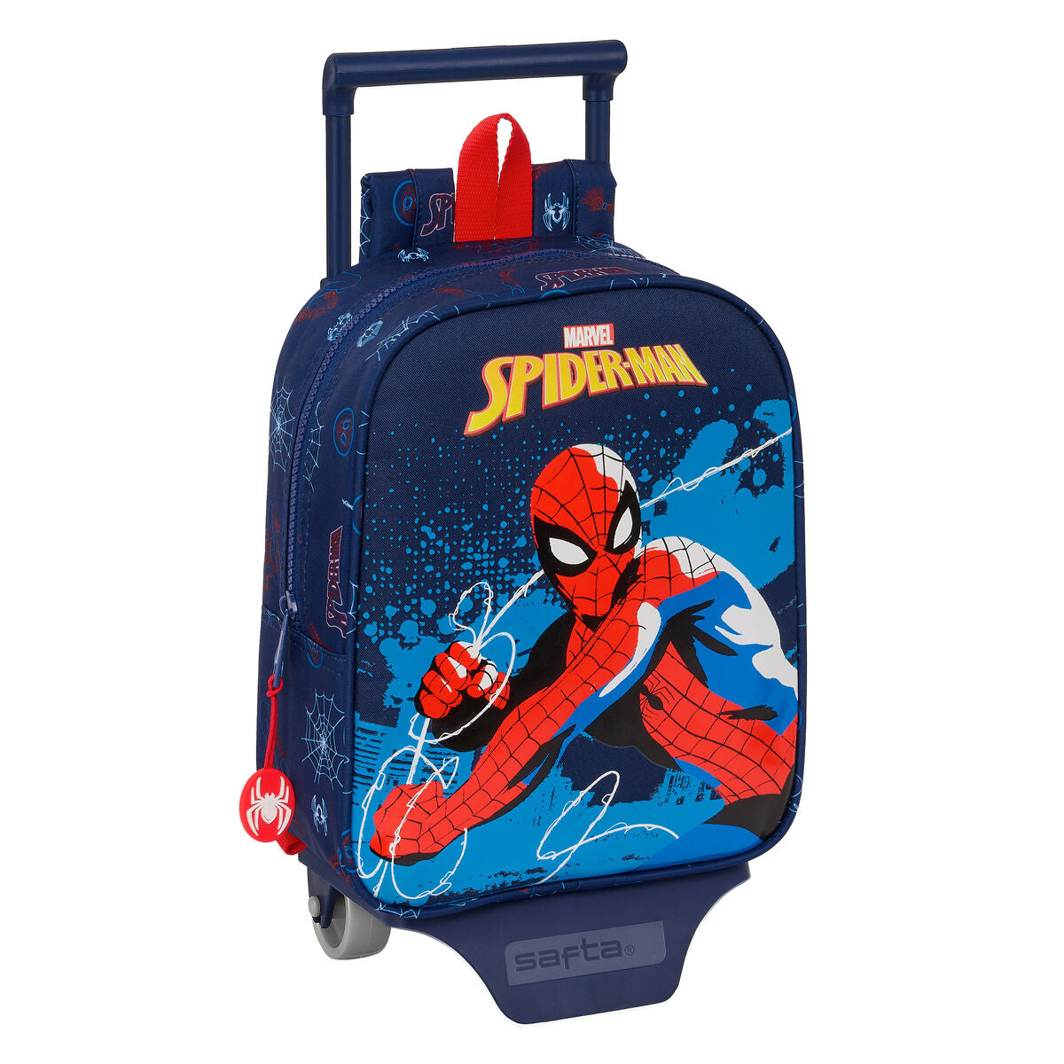 Skolväska med hjul Spider-Man Neon Marinblå 22 x 27 x 10 cm-Kontor och Kontorsmaterial, Skol- och utbildningsmaterial-Spider-Man-peaceofhome.se