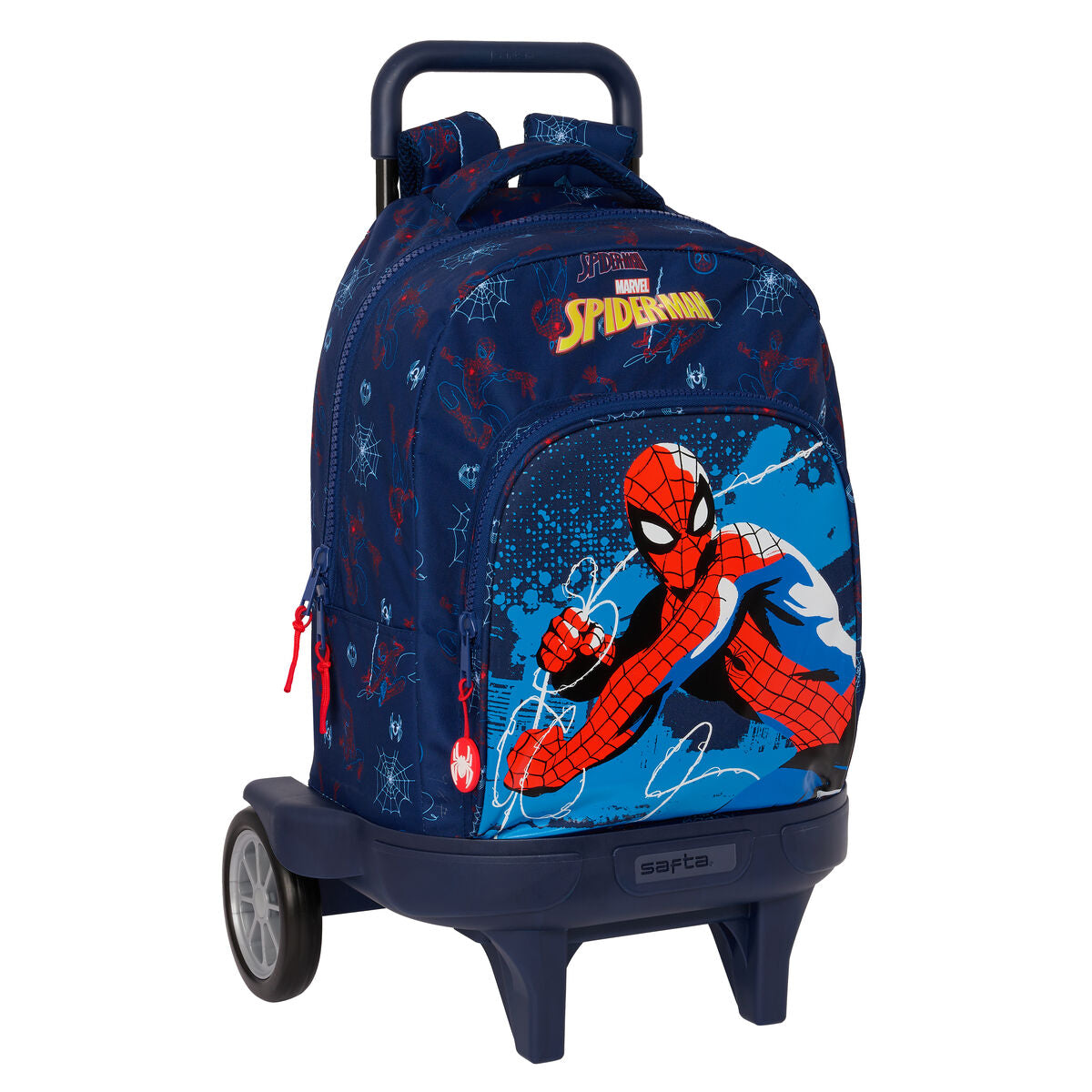 Skolväska med hjul Spider-Man Neon Marinblå 33 x 45 x 22 cm-Kontor och Kontorsmaterial, Skol- och utbildningsmaterial-Spider-Man-peaceofhome.se