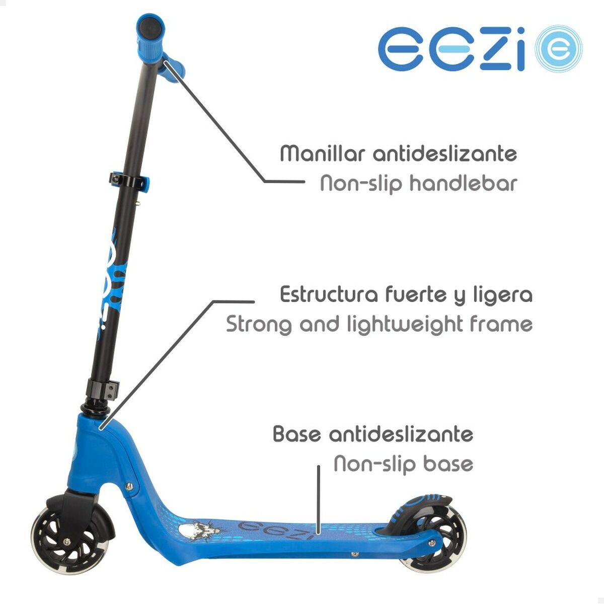 Skooter Eezi Blå LED-Ljus-Sport och utomhus, Stadsrörlighet-Eezi-peaceofhome.se