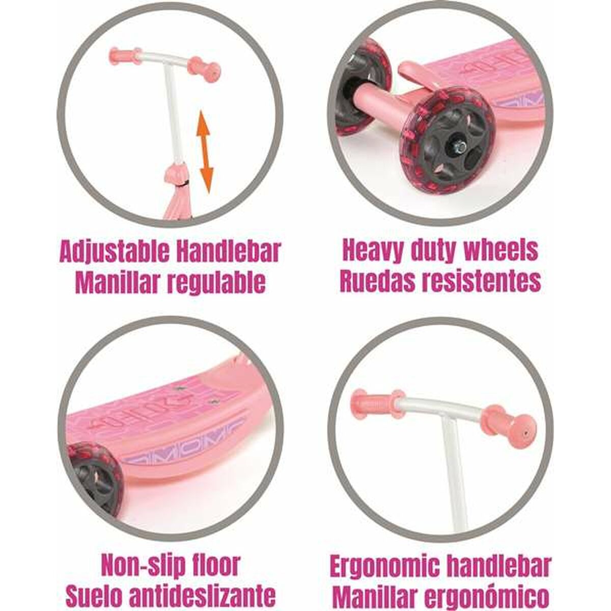 Skooter Moltó Rosa 48 x 36 x 90 cm-Sport och utomhus, Stadsrörlighet-Moltó-peaceofhome.se