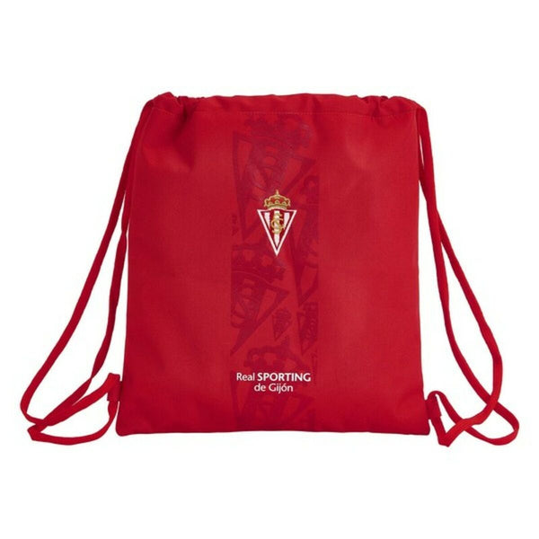 Skopåse med remmar Real Sporting de Gijón Röd 35 x 40 cm-Sport och utomhus, Produkter för fans-Real Sporting de Gijón-peaceofhome.se
