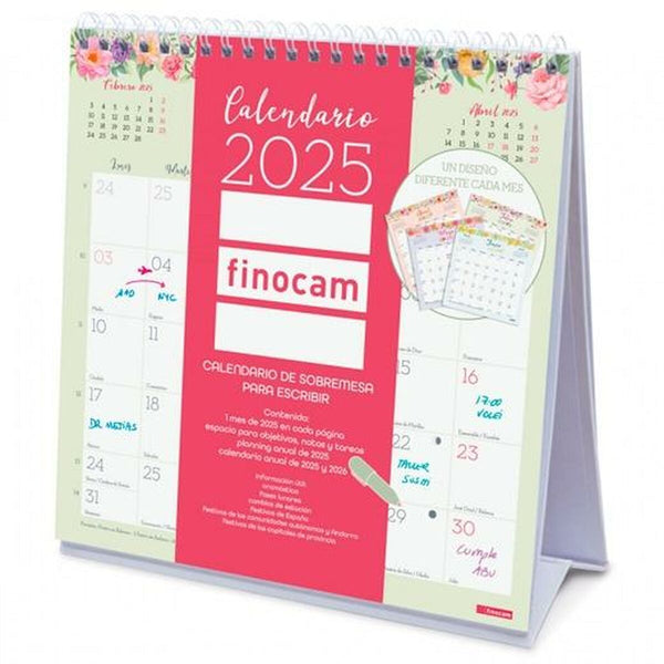 Skrivbordskalender Finocam DESIGN Multicolour Papper 19 x 19 cm 2025-Kontor och Kontorsmaterial, Kalendrar, dagböcker och personliga arrangörer-Finocam-peaceofhome.se