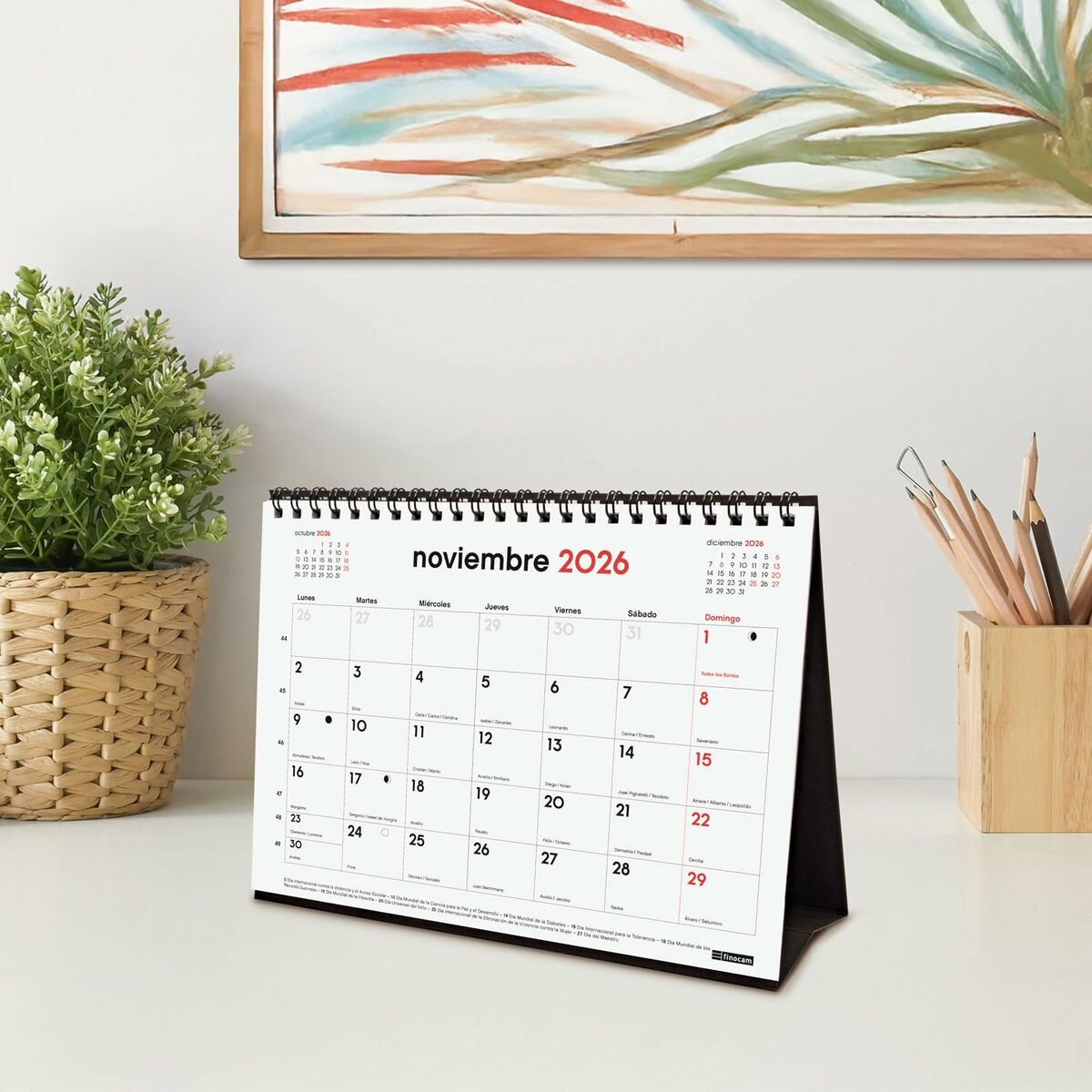 Skrivbordskalender Finocam-Kontor och Kontorsmaterial, Kalendrar, dagböcker och personliga arrangörer-Finocam-peaceofhome.se