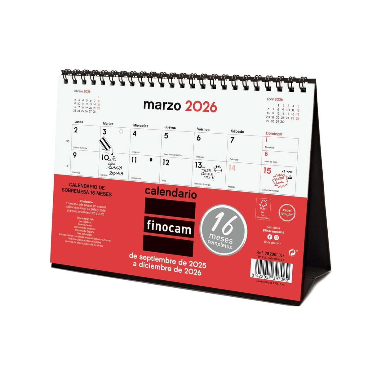 Skrivbordskalender Finocam-Kontor och Kontorsmaterial, Kalendrar, dagböcker och personliga arrangörer-Finocam-peaceofhome.se