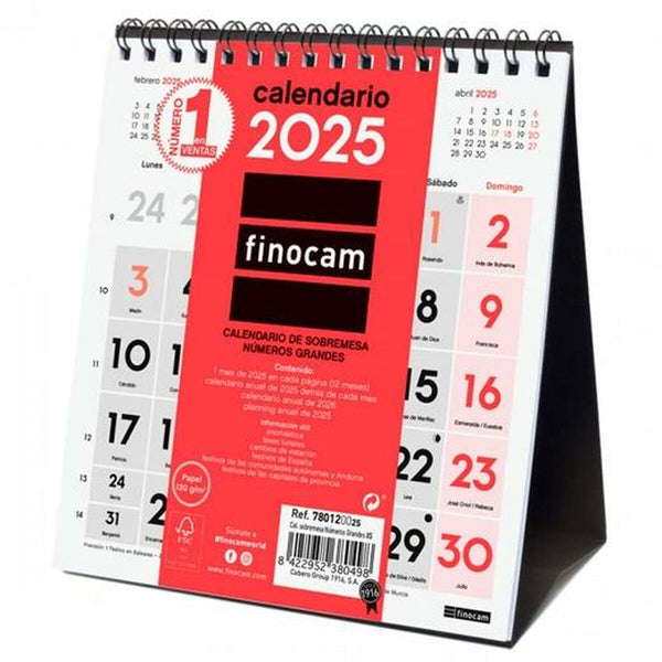 Skrivbordskalender Finocam Papper 14 x 15 cm 2025-Kontor och Kontorsmaterial, Kalendrar, dagböcker och personliga arrangörer-Finocam-peaceofhome.se