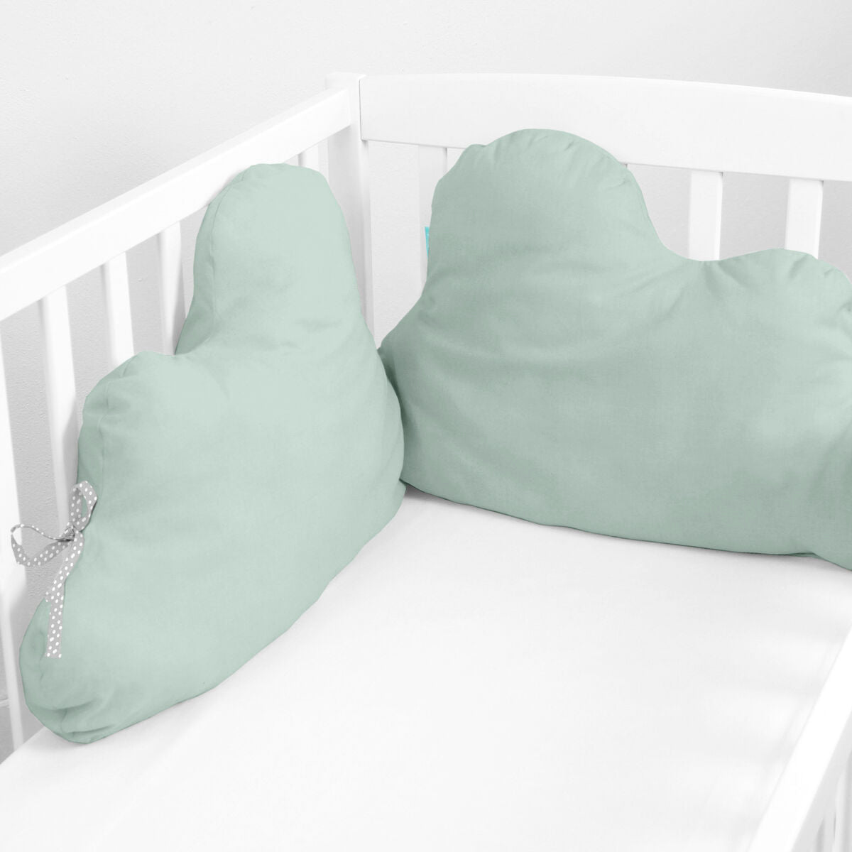 Skydd till spjälsäng HappyFriday Basic Kids Cloud Mint 60 x 40 cm-Bebis, Sovrum-HappyFriday-peaceofhome.se