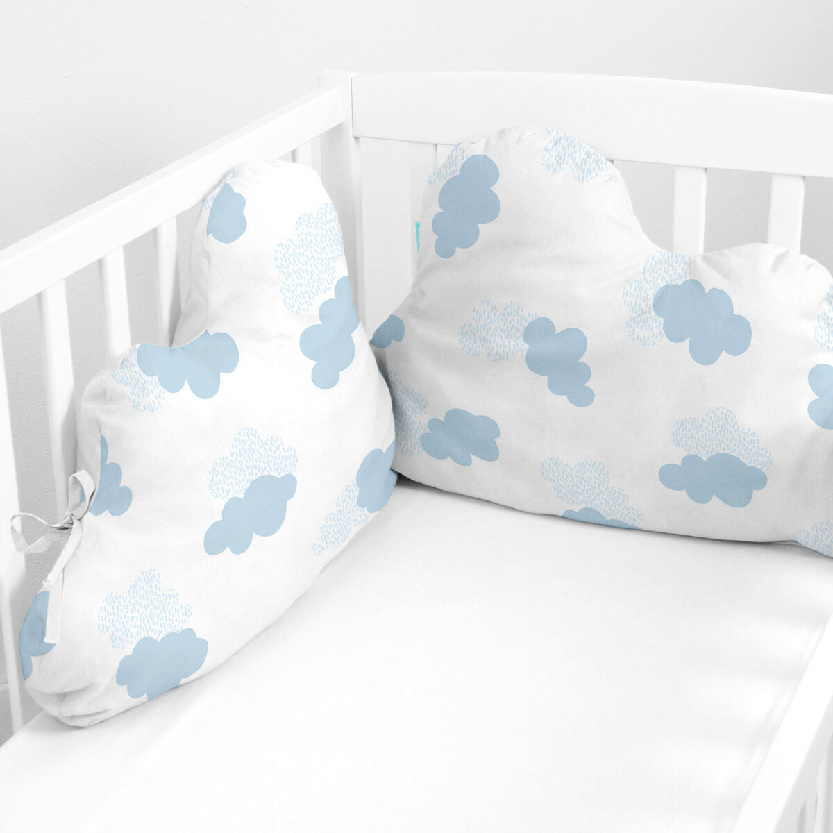 Skydd till spjälsäng HappyFriday Basic Kids Clouds Blå 60 x 40 cm-Bebis, Sovrum-HappyFriday-peaceofhome.se