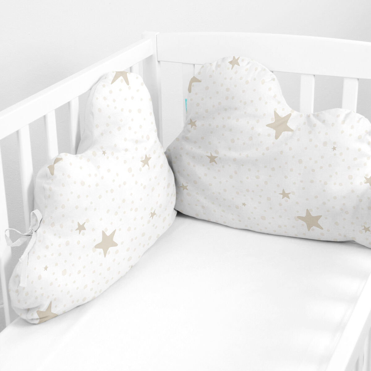 Skydd till spjälsäng HappyFriday Basic Kids Little star Beige 60 x 40 cm-Bebis, Sovrum-HappyFriday-peaceofhome.se