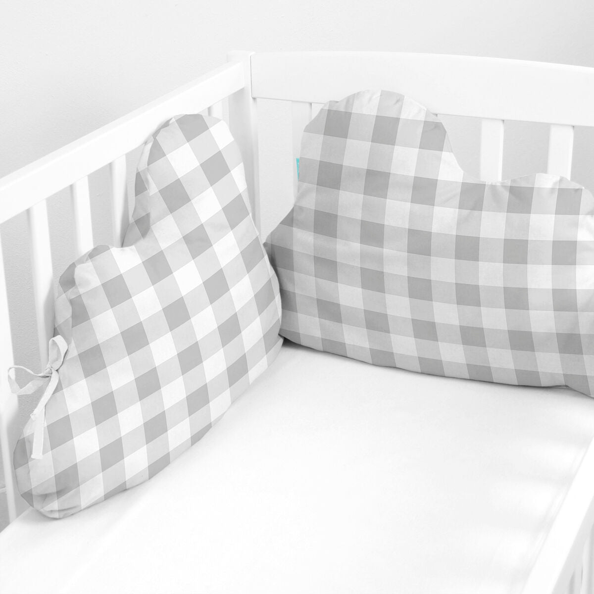 Skydd till spjälsäng HappyFriday Basic Kids Vichy Grå 60 x 40 cm-Bebis, Sovrum-HappyFriday-peaceofhome.se