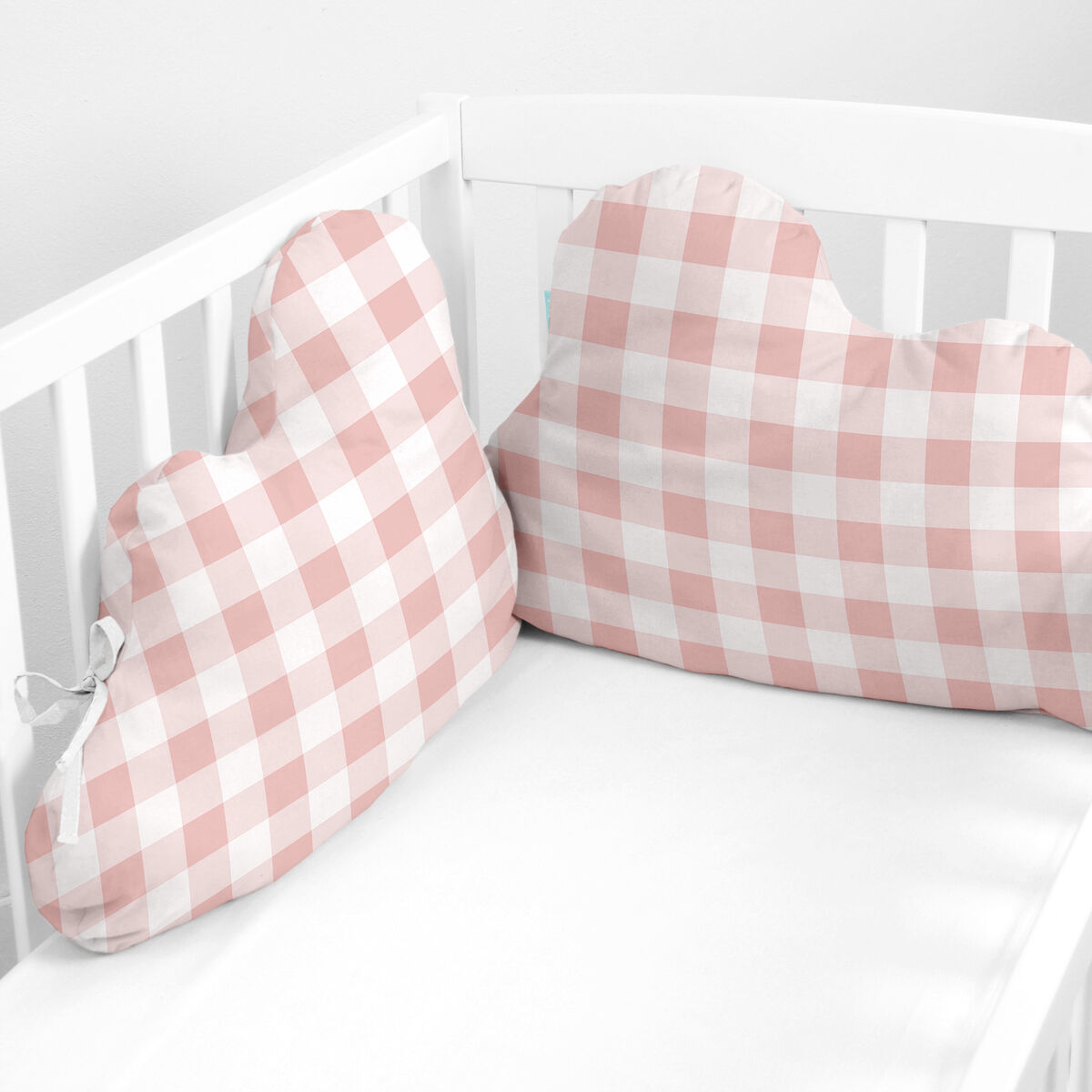 Skydd till spjälsäng HappyFriday Basic Kids Vichy Rosa 60 x 40 cm-Bebis, Sovrum-HappyFriday-peaceofhome.se