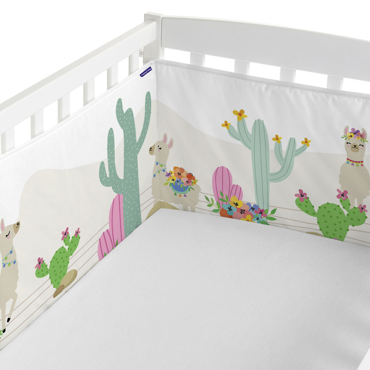 Skydd till spjälsäng HappyFriday Moshi Moshi Cute llamas Multicolour 210 x 40 cm-Bebis, Sovrum-HappyFriday-peaceofhome.se
