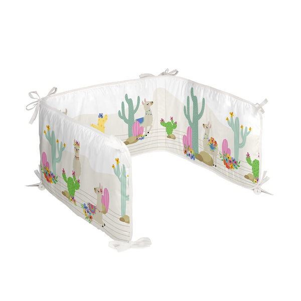 Skydd till spjälsäng HappyFriday Moshi Moshi Cute llamas Multicolour 210 x 40 cm-Bebis, Sovrum-HappyFriday-peaceofhome.se