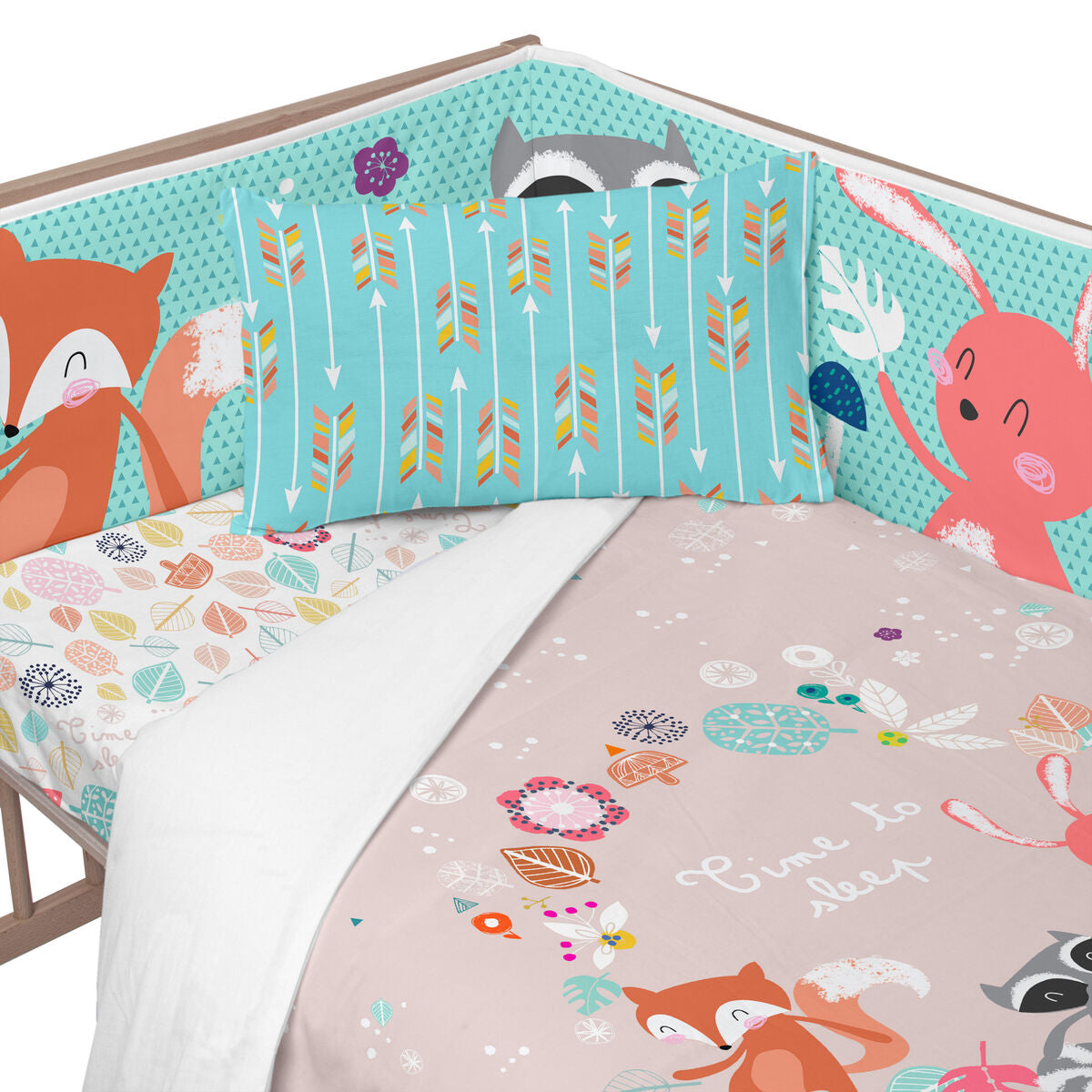 Skydd till spjälsäng HappyFriday Moshi Moshi Fantasy Multicolour 210 x 40 cm-Bebis, Sovrum-HappyFriday-peaceofhome.se