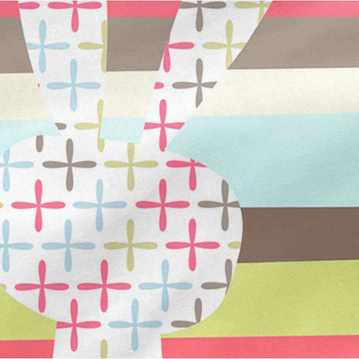 Skydd till spjälsäng HappyFriday Moshi Moshi Rabbit family Multicolour 210 x 40 cm-Bebis, Sovrum-HappyFriday-peaceofhome.se